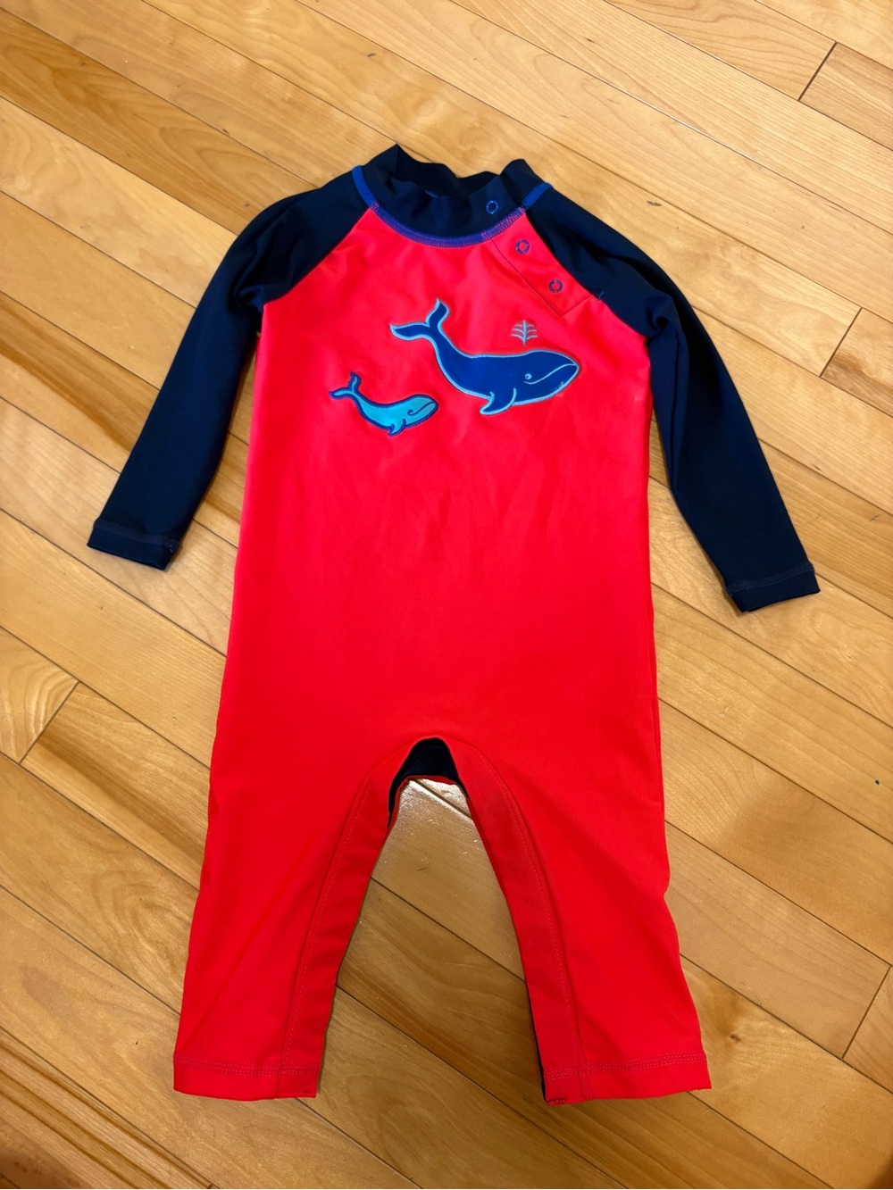 Coolibar Kid's Baby Rash guard Swimsuit Full Body UPF 50+ Red Blue 6-12 m